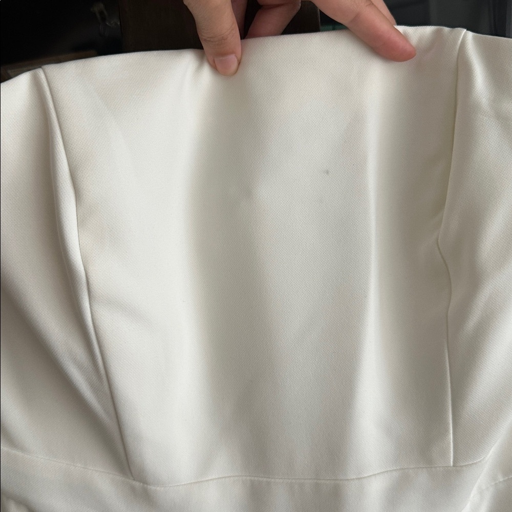 White House Black Market Strapless White Front-Slit Jumpsuit - Picture 5 of 5